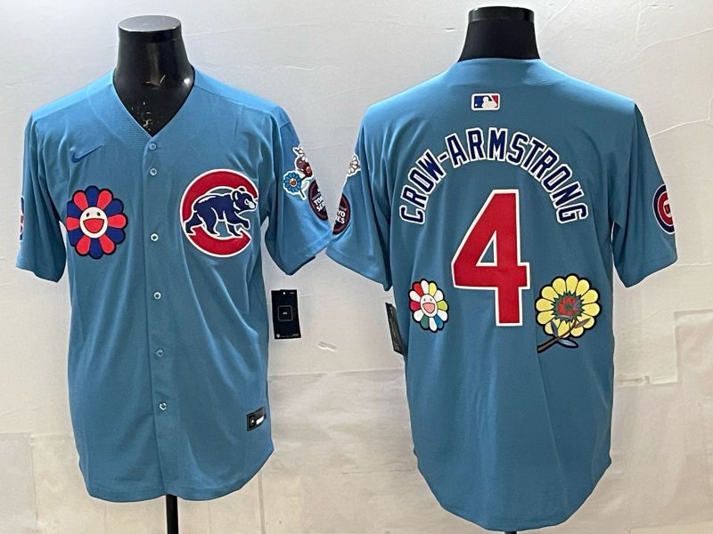 Men Chicago Cubs #4 Crow Armstrong Light Blue Game Nike MLB 2025 Jersey 002->chicago cubs->MLB Jersey